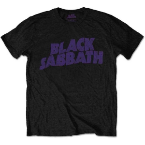 Black Sabbath - Vintage Wavy Logo Uni Bl i gruppen MERCHANDISE / T-shirt / Hårdrock hos Bengans Skivbutik AB (5541501r)