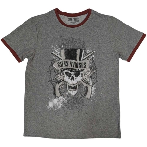 Guns N Roses - Faded Skull Ringer Uni Grey S i gruppen MERCHANDISE / T-shirt / Hårdrock hos Bengans Skivbutik AB (5542211r)
