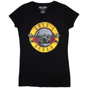 Guns N Roses - Classic Bullet Logo Skinny Lady Bl M i gruppen MERCHANDISE / T-shirt / Hårdrock hos Bengans Skivbutik AB (5542218r)
