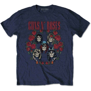 Guns N Roses - Skulls Wreath Uni Navy S i gruppen MERCHANDISE / T-shirt / Hårdrock hos Bengans Skivbutik AB (5542233r)