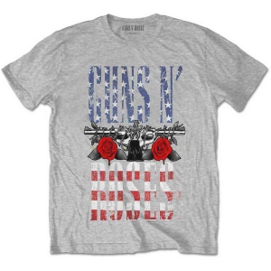 Guns N Roses - Us Flag In Logo Uni Grey S i gruppen MERCHANDISE / T-shirt / Hårdrock hos Bengans Skivbutik AB (5542246r)