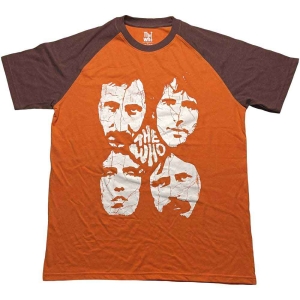 The Who - Faces Uni Orange/Brown Raglan: S i gruppen MERCHANDISE / T-shirt / Pop-Rock hos Bengans Skivbutik AB (5542578r)