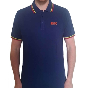 Ac/Dc - Classic Logo Uni Navy Piké:  i gruppen MERCH / Minsishops-merch / Ac/Dc hos Bengans Skivbutik AB (5542808r)