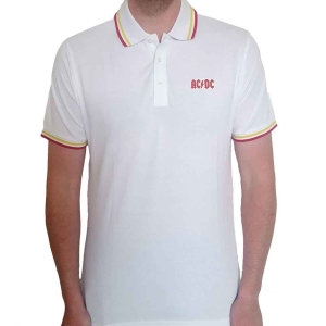 Ac/Dc - Classic Logo Uni Wht Piké:  i gruppen MERCH / Minsishops-merch / Ac/Dc hos Bengans Skivbutik AB (5542809r)