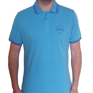 The Beatles - Drum Logo Uni Lht Blue Piké:  i gruppen MERCHANDISE / T-shirt / Pop-Rock hos Bengans Skivbutik AB (5542811r)