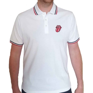 Rolling Stones - Classic Tongue Uni Wht Piké:  i gruppen MERCHANDISE / T-shirt / Pop-Rock hos Bengans Skivbutik AB (5542829r)