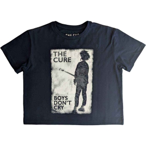The Cure - Boys Don't Cry B&W Lady Navy Crop Top: i gruppen MERCHANDISE / T-shirt / Hårdrock hos Bengans Skivbutik AB (5543154r)