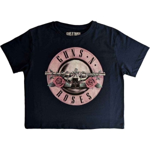 Guns N Roses - Classic Logo Lady Navy Crop Top:  i gruppen MERCHANDISE / T-shirt / Hårdrock hos Bengans Skivbutik AB (5543160r)