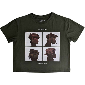 Gorillaz - Demon Days Lady Green Crop Top:  i gruppen MERCHANDISE / T-shirt / Hip Hop-Rap hos Bengans Skivbutik AB (5543161r)