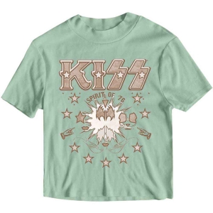 Kiss - Spirit Of '76 Lady Green Crop Top: i gruppen MERCHANDISE / T-shirt / Hårdrock hos Bengans Skivbutik AB (5543166r)