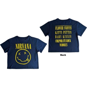 Nirvana - Yellow Smiley Flower Sniffin Lady Denim i gruppen MERCHANDISE / T-shirt / Hårdrock hos Bengans Skivbutik AB (5543173r)