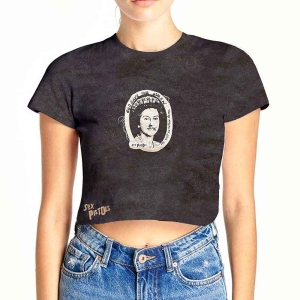 Sex Pistols - God Save The Queen Lady Bl Dip-Dye Crop  i gruppen MERCHANDISE / T-shirt / Punk hos Bengans Skivbutik AB (5543185r)