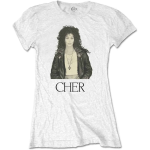 Cher - Leather Jacket Lady Wht  i gruppen MERCHANDISE / T-shirt / Pop-Rock hos Bengans Skivbutik AB (5543894r)