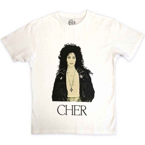 Cher - Leather Jacket Uni Wht  i gruppen MERCHANDISE / T-shirt / Pop-Rock hos Bengans Skivbutik AB (5543895r)