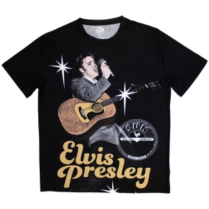 Elvis Presley - Elvis Mic Uni Bl Sublim  i gruppen MERCHANDISE / T-shirt / Pop-Rock hos Bengans Skivbutik AB (5544011r)