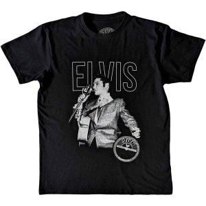 Elvis Presley - Elvis Live Portrait Uni Bl  i gruppen MERCHANDISE / T-shirt / Pop-Rock hos Bengans Skivbutik AB (5544012r)