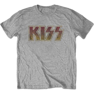 Kiss - Vtge Classic Logo Uni Grey i gruppen MERCHANDISE / T-shirt / Hårdrock hos Bengans Skivbutik AB (5544172)