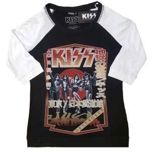 Kiss - Destroyer Tour '78 Lady Bl/Wht Raglan i gruppen MERCHANDISE / T-shirt / Hårdrock hos Bengans Skivbutik AB (5544463)