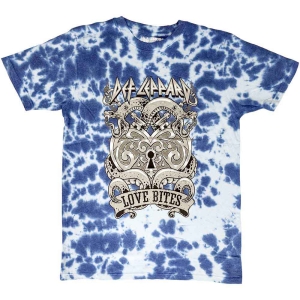 Def Leppard - Love Bites Uni Blue Dip-Dye  i gruppen MERCHANDISE / T-shirt / Hårdrock hos Bengans Skivbutik AB (5544813r)