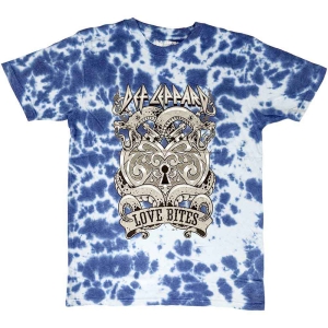 Def Leppard - Love Bites Uni Blue Dip-Dye i gruppen MERCHANDISE / T-shirt / Hårdrock hos Bengans Skivbutik AB (5544813r)