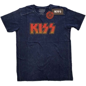 Kiss - Classic Logo Snow Wash Uni Navy i gruppen MERCHANDISE / T-shirt / Hårdrock hos Bengans Skivbutik AB (5544843r)