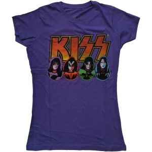 Kiss - Logo, Faces & Icons Lady Purp i gruppen MERCHANDISE / T-shirt / Hårdrock hos Bengans Skivbutik AB (5544864r)
