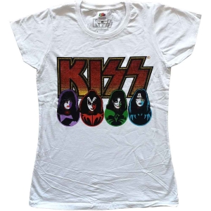 Kiss - Logo, Faces & Icons Lady Wht i gruppen MERCHANDISE / T-shirt / Hårdrock hos Bengans Skivbutik AB (5544865r)