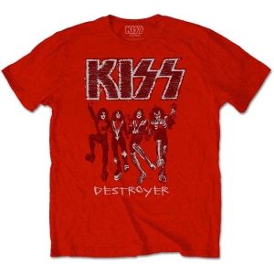 Kiss - Destroyer Sketch Uni Red  i gruppen MERCHANDISE / T-shirt / Hårdrock hos Bengans Skivbutik AB (5544870r)