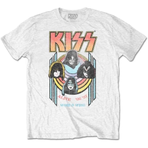 Kiss - World Wide Uni Wht  i gruppen MERCHANDISE / T-shirt / Hårdrock hos Bengans Skivbutik AB (5544872r)