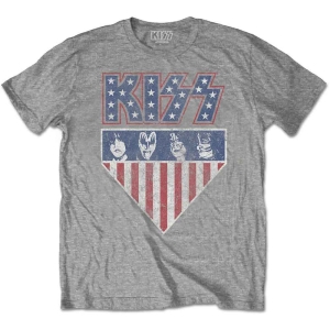 Kiss - Stars And Stripes Uni Grey i gruppen MERCHANDISE / T-shirt / Hårdrock hos Bengans Skivbutik AB (5544876r)