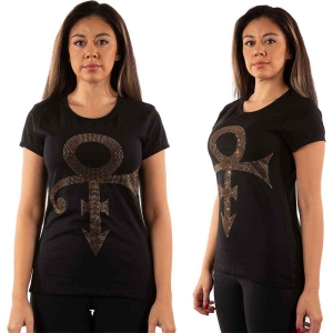 Prince - Gold Symbol Diamante Lady Bl  i gruppen MERCHANDISE / T-shirt / Pop-Rock hos Bengans Skivbutik AB (5545878r)