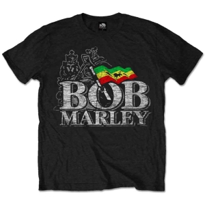 Bob Marley - Distress Logo Uni Bl  i gruppen MERCHANDISE / T-shirt / Reggae hos Bengans Skivbutik AB (5545995)