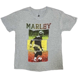 Bob Marley - Football Text Uni Grey  i gruppen MERCHANDISE / T-shirt / Reggae hos Bengans Skivbutik AB (5546031r)