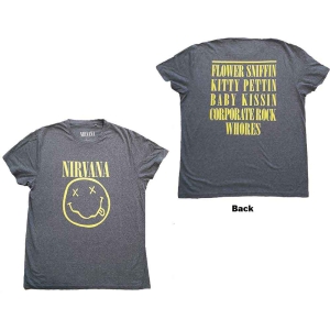 Nirvana - Yellow Happy Face Flower Sniffin i gruppen MERCHANDISE / T-shirt / Pop-Rock hos Bengans Skivbutik AB (5546470r)