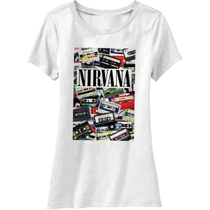 Nirvana - Cassettes Lady Wht  i gruppen MERCHANDISE / T-shirt / Pop-Rock hos Bengans Skivbutik AB (5546473r)