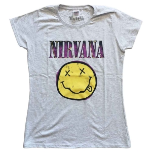 Nirvana - Xerox Happy Face Pink Lady Heather i gruppen MERCHANDISE / T-shirt / Pop-Rock hos Bengans Skivbutik AB (5546483r)