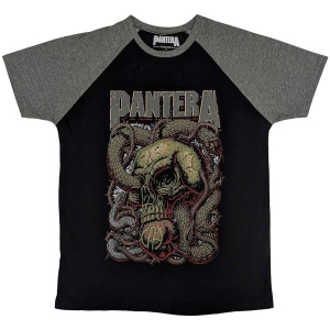 Pantera - Serpent Skull Uni Bl/Grey Raglan i gruppen MERCHANDISE / T-shirt / Hårdrock hos Bengans Skivbutik AB (5546634r)