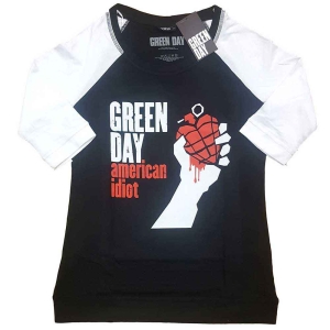 Green Day - American Idiot Lady Bl/Wht Raglan i gruppen MERCHANDISE / T-shirt / Punk hos Bengans Skivbutik AB (5547133r)