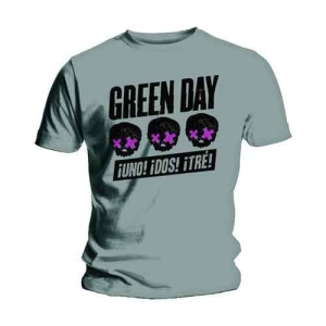 Green Day - 3 Heads Better Than 1 Uni Grey  i gruppen MERCHANDISE / T-shirt / Punk hos Bengans Skivbutik AB (5547141r)