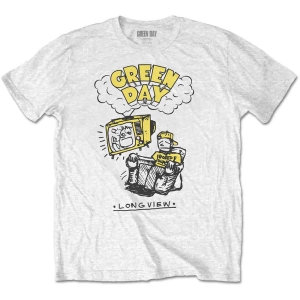 Green Day - Longview Doodle Uni Wht  i gruppen MERCHANDISE / T-shirt / Punk hos Bengans Skivbutik AB (5547154r)
