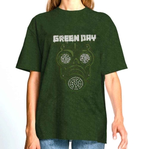 Green Day - Gas Mask Uni Khaki Dip-Dye  i gruppen MERCHANDISE / T-shirt / Punk hos Bengans Skivbutik AB (5547163r)