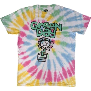 Green Day - Flower Pot Uni Wht Dip-Dye  i gruppen MERCHANDISE / T-shirt / Punk hos Bengans Skivbutik AB (5547170r)