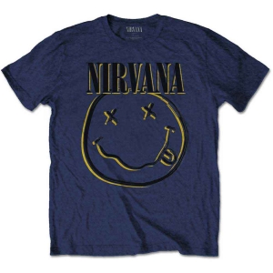 Nirvana - Happy Face Boys T-Shirt Navy i gruppen MERCHANDISE / Merch / Pop-Rock hos Bengans Skivbutik AB (5547683)