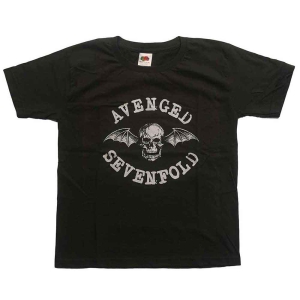 Avenged Sevenfold - Classic Deathbat Boys T-Shirt Char i gruppen MERCHANDISE / Merch / Hårdrock hos Bengans Skivbutik AB (5548614r)