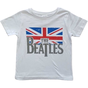 The Beatles - Drop T Logo & Vint Flag Boys Wht i gruppen MERCHANDISE / Merch / Pop-Rock hos Bengans Skivbutik AB (5548629r)