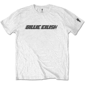 Billie Eilish - Black Racer Logo Boys Wht i gruppen MERCHANDISE / Merch / Pop-Rock hos Bengans Skivbutik AB (5548648r)