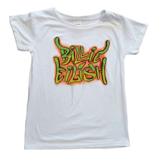 Billie Eilish - Graffiti Girls Wht Skinny Fit i gruppen MERCHANDISE / Merch / Pop-Rock hos Bengans Skivbutik AB (5548651r)