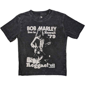 Bob Marley - Hawaii Snow Wash Boys T-Shirt Char i gruppen MERCHANDISE / Merch / Reggae hos Bengans Skivbutik AB (5548660r)