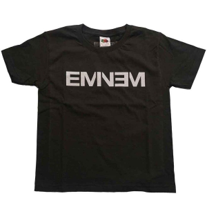 Eminem - Eminem Logo Boys T-Shirt Char i gruppen MERCHANDISE / Merch / Hip Hop-Rap hos Bengans Skivbutik AB (5548679r)