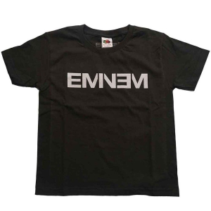 Eminem - Eminem Logo Boys T-Shirt Char i gruppen MERCHANDISE / Merch / Hip Hop-Rap hos Bengans Skivbutik AB (5548679r)